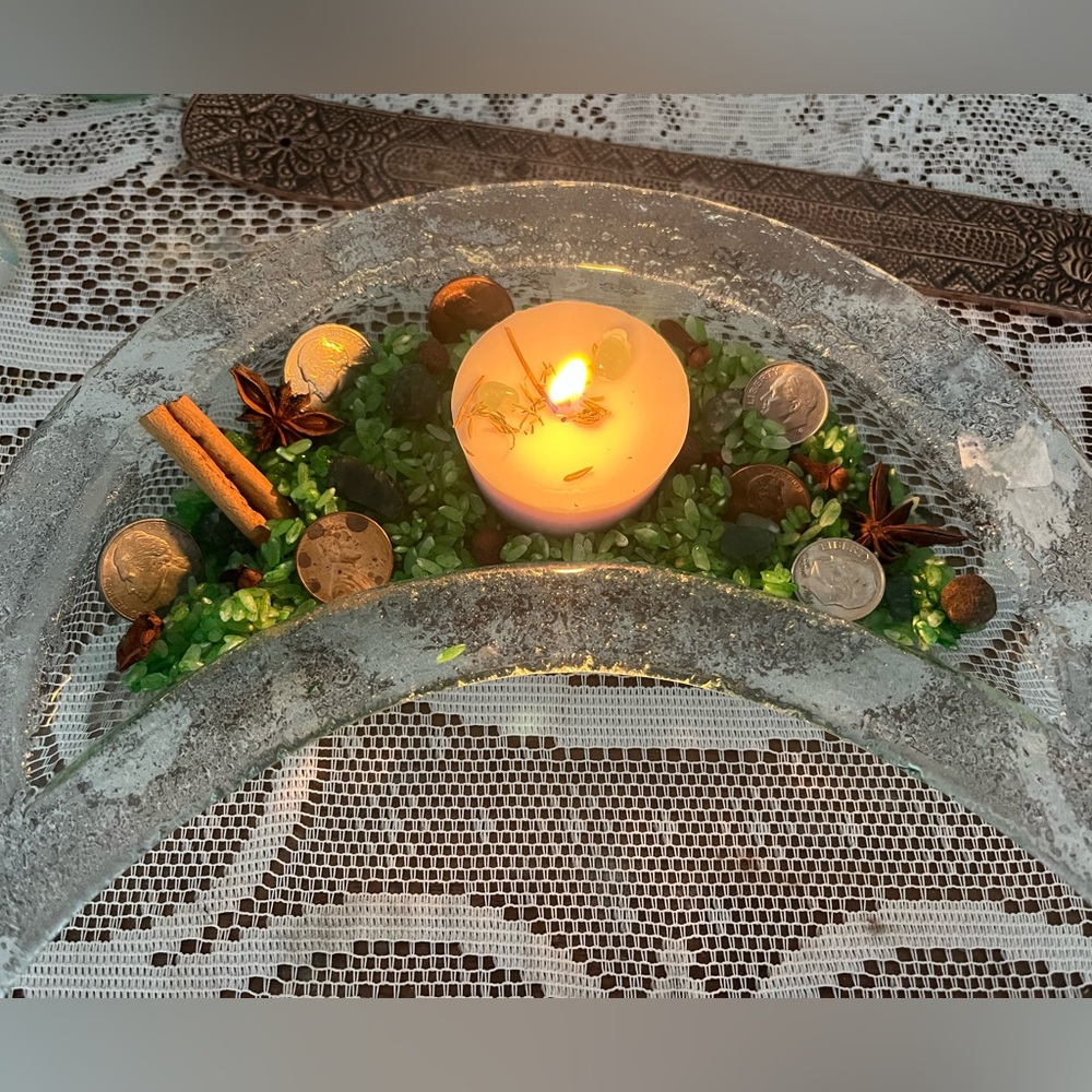 Money Rice with small candle ( glass bowl not included)